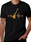 Bass Guitar Heartbeat Graphic T-Shirt