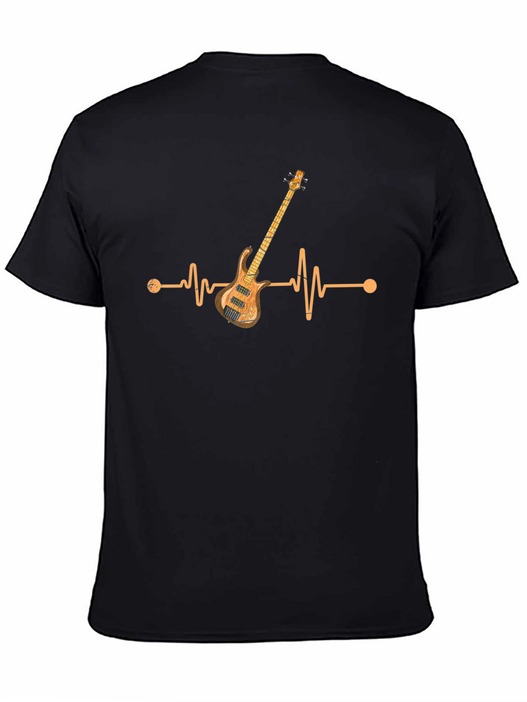 Bass Guitar Heartbeat Graphic T-Shirt