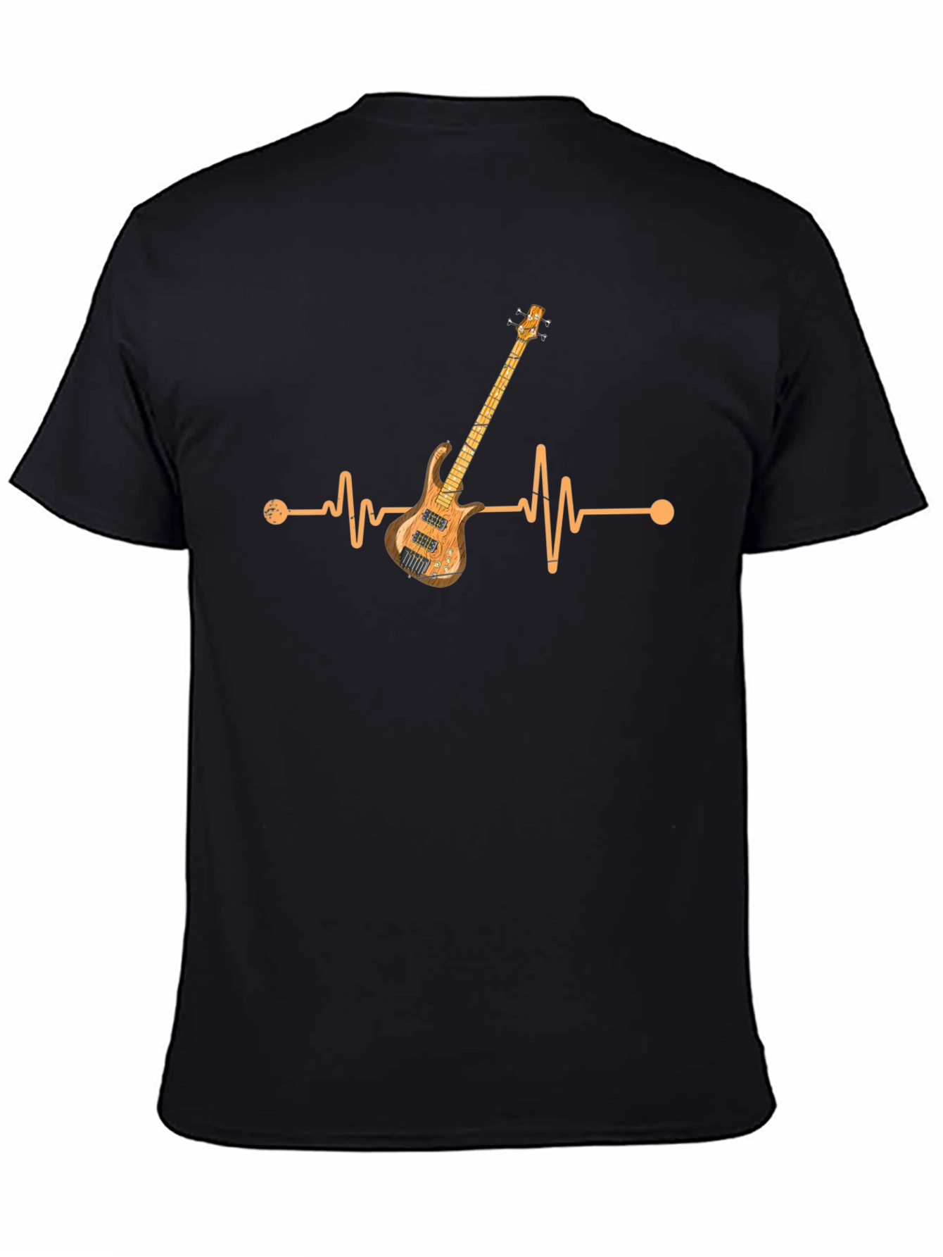 Bass Guitar Heartbeat Graphic T-Shirt