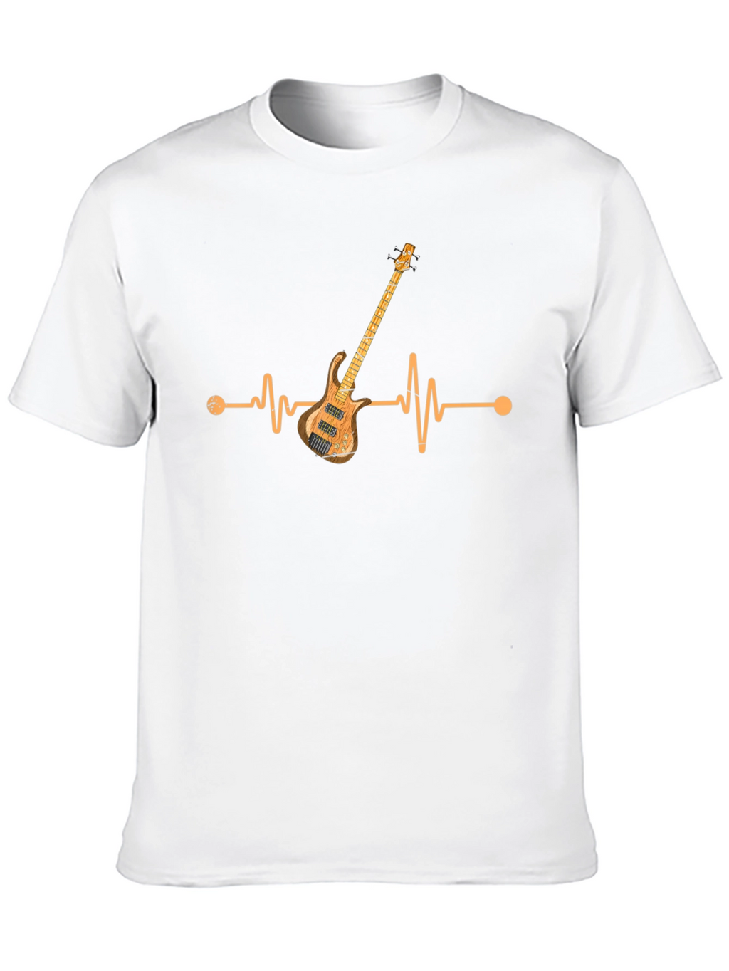 Bass Guitar Heartbeat Graphic T-Shirt