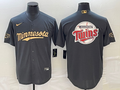 Men's Minnesota Twins Dark Grey Replica Player Jerseys