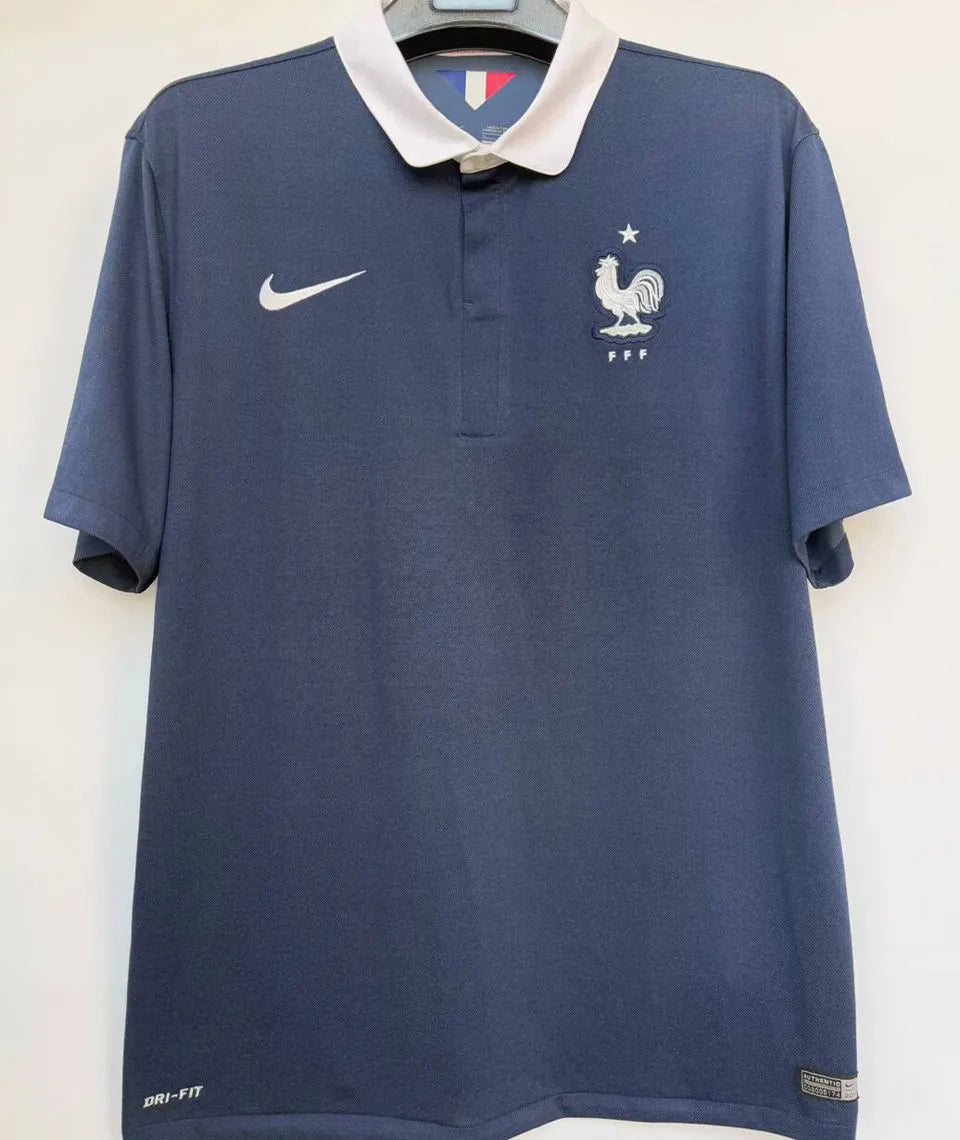 2014 France Home Retro Soccer Jersey Front