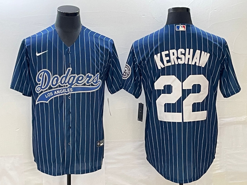 Men's Los Angeles Dodgers Clayton Kershaw #22 Blue Player Jerseys Joint Edition