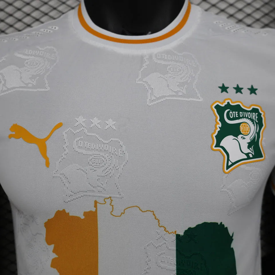 2025 Ivory Coast Special Edition White Player Version Jersey Detail 1