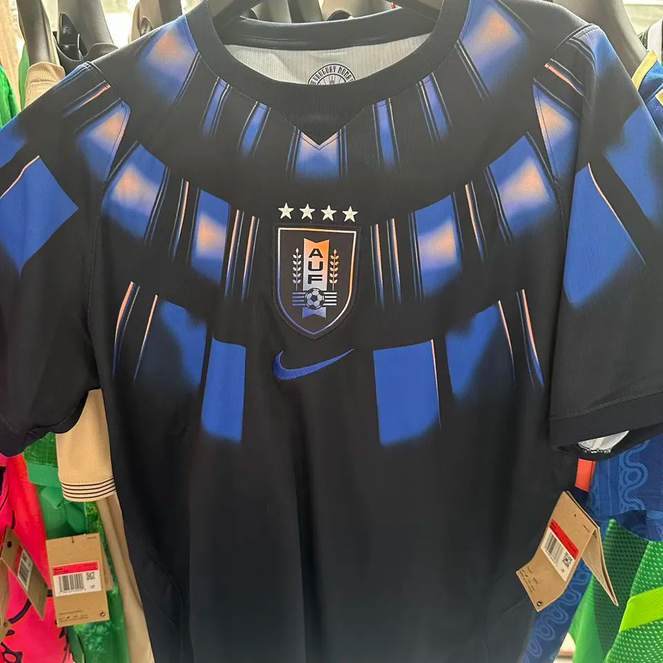 2026/27 Uruguay Away Fans Soccer Jersey (Have Right Patch 有右臂章 白底金字） Detail 2
