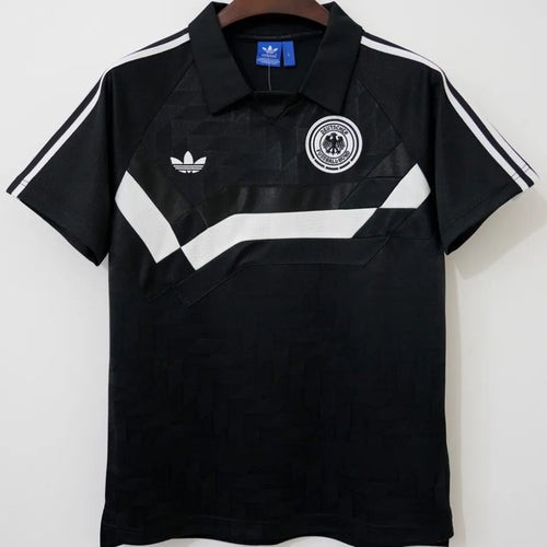 1988/1990 Germany Away Black Retro Soccer Jersey Front