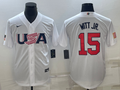 Men's 2023 World Baseball Classic #15 Bobby Witt Jr. USA White Jerseys