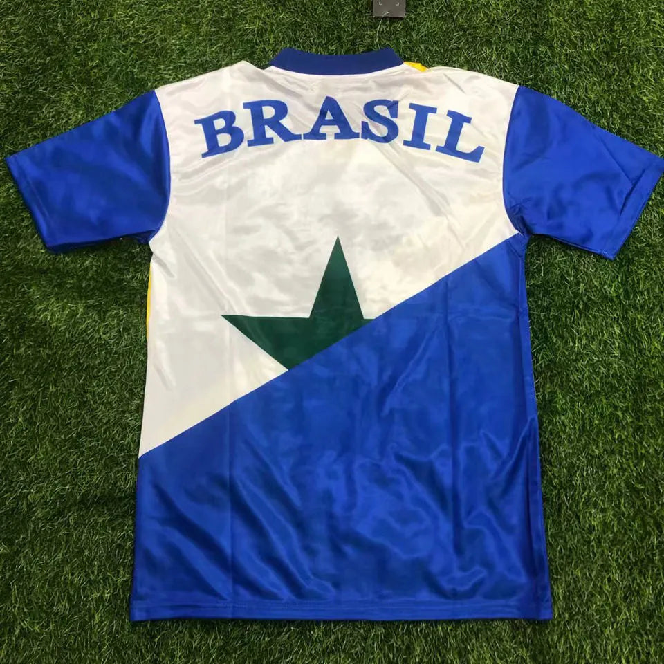1991 Brazil Special Edition Retro Soccer Jersey Back