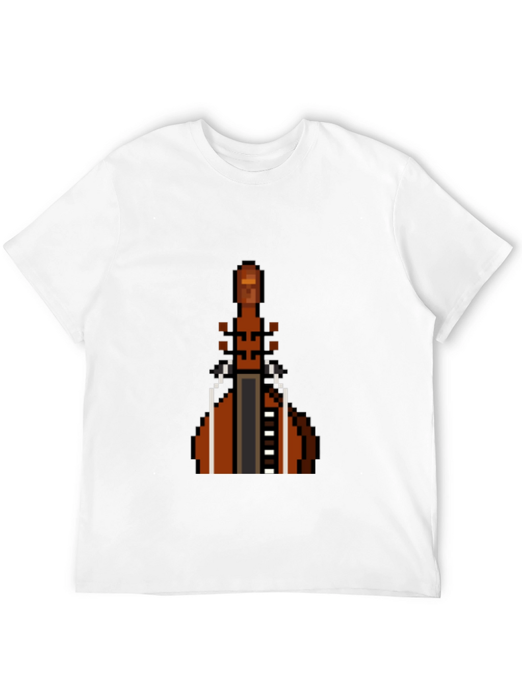 Pixel Art Cello Graphic Tee - Black Cotton T-Shirt