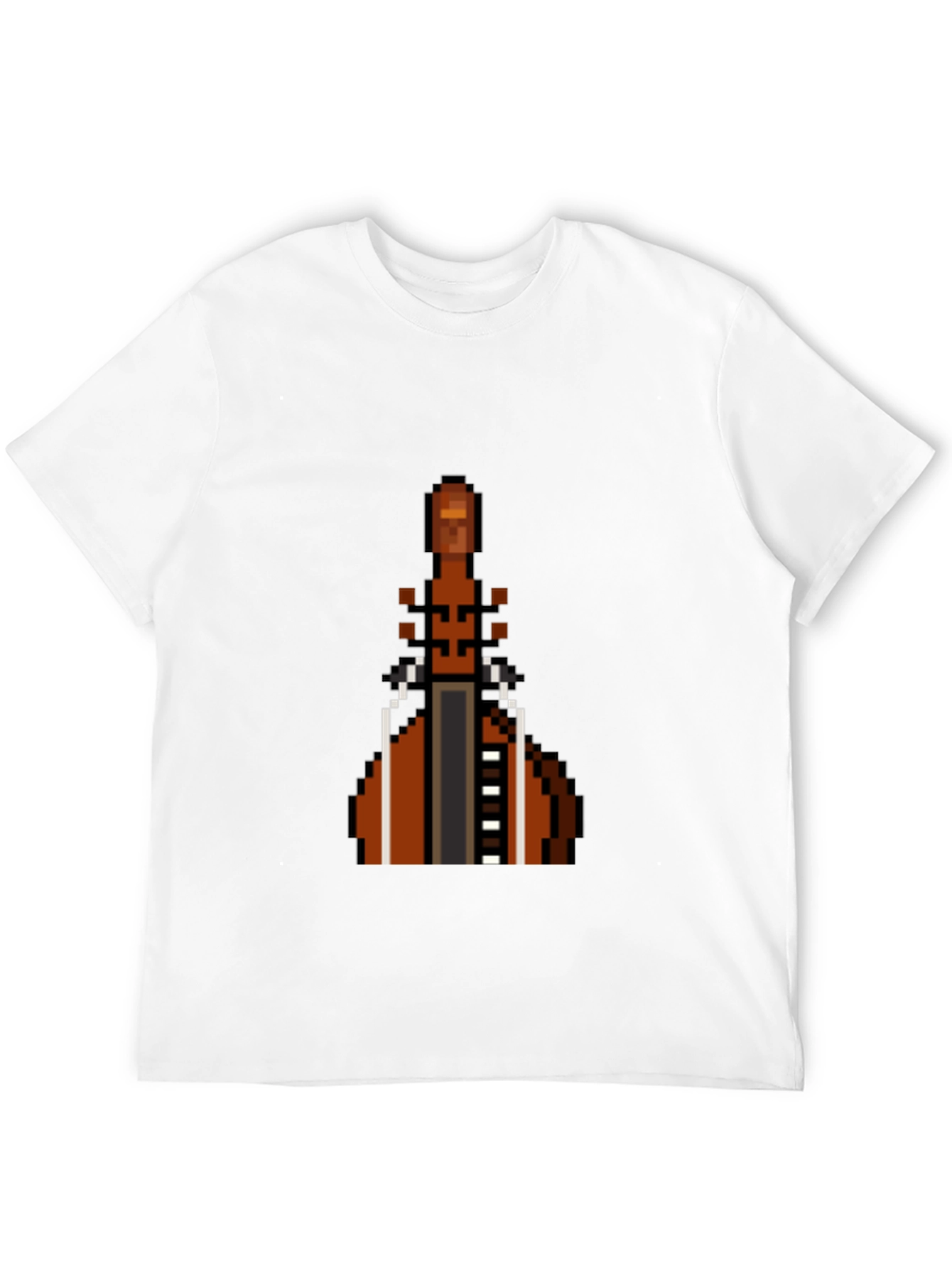 Pixel Art Cello Graphic Tee - Black Cotton T-Shirt