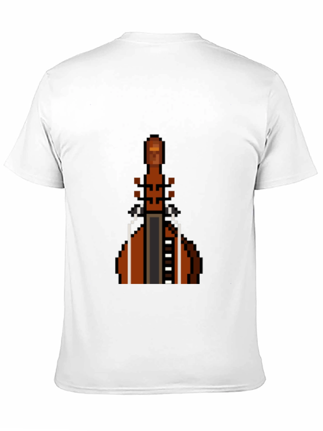 Pixel Art Cello Graphic Tee - Black Cotton T-Shirt