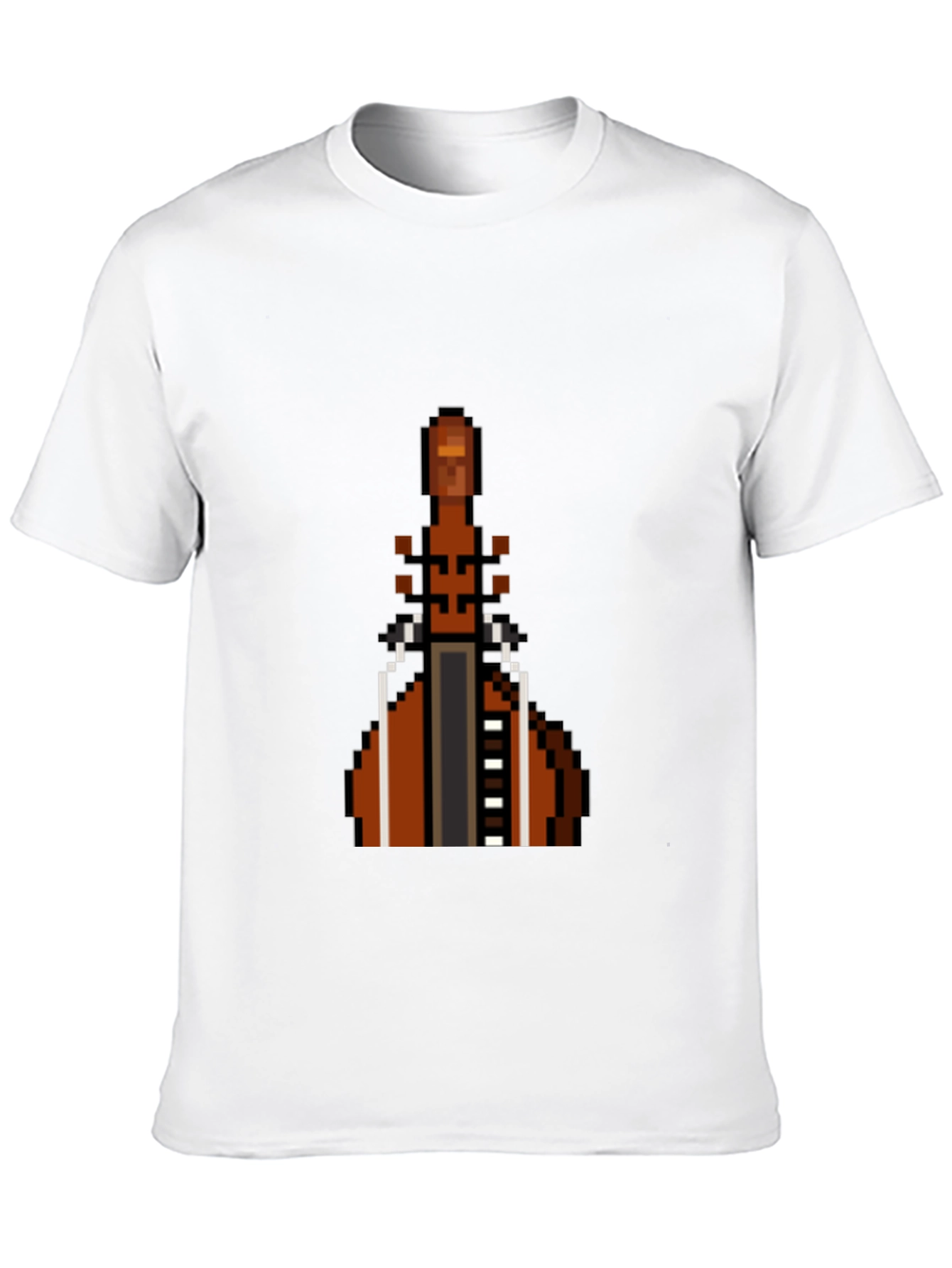 Pixel Art Cello Graphic Tee - Black Cotton T-Shirt