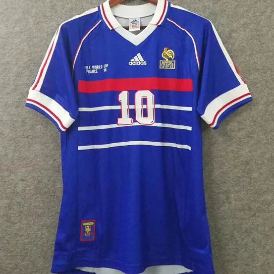 1998 France Home Blue Retro Soccer Jersey (Have CUP FRAMCE 98 有右胸小字) Detail 3