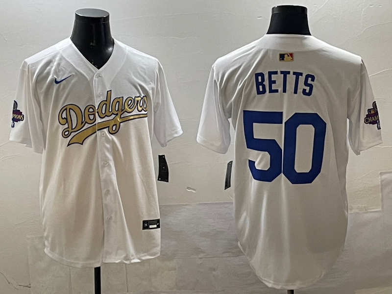 Men's Los Angeles Dodgers Mookie Betts White Player Game Jerseys