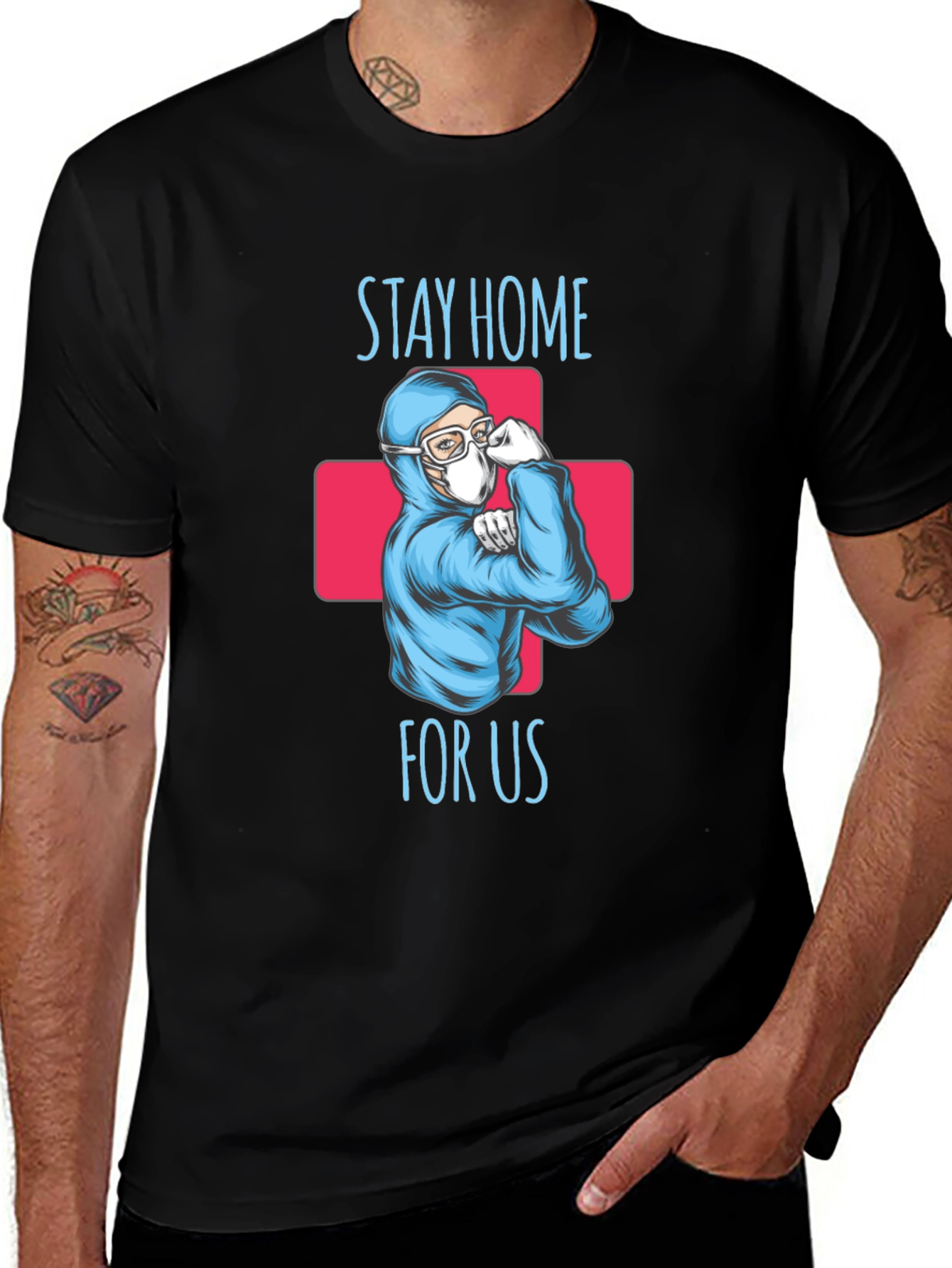 Stay Home For Us T-Shirt - Essential Workers