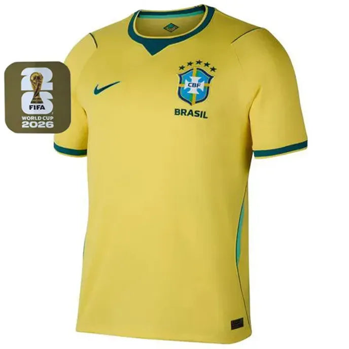 2026/27 Brazil 1:1 Quality Home Yellow Fans Soccer Jersey (Have Right Patch 有右臂章 金底白字） Front