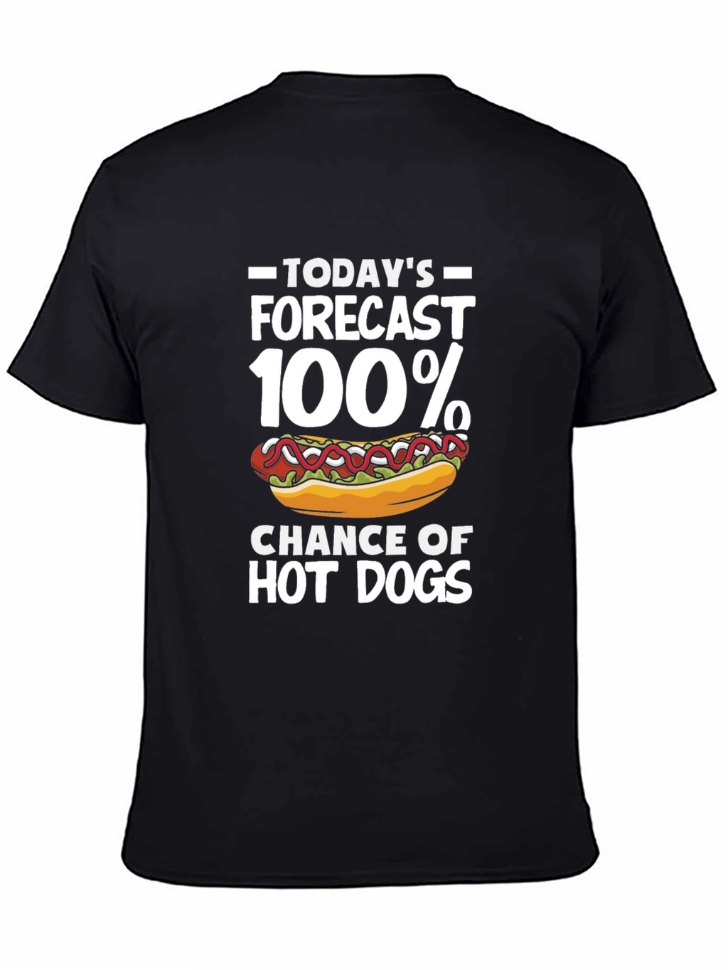 Funny Hot Dog Forecast Graphic T-Shirt