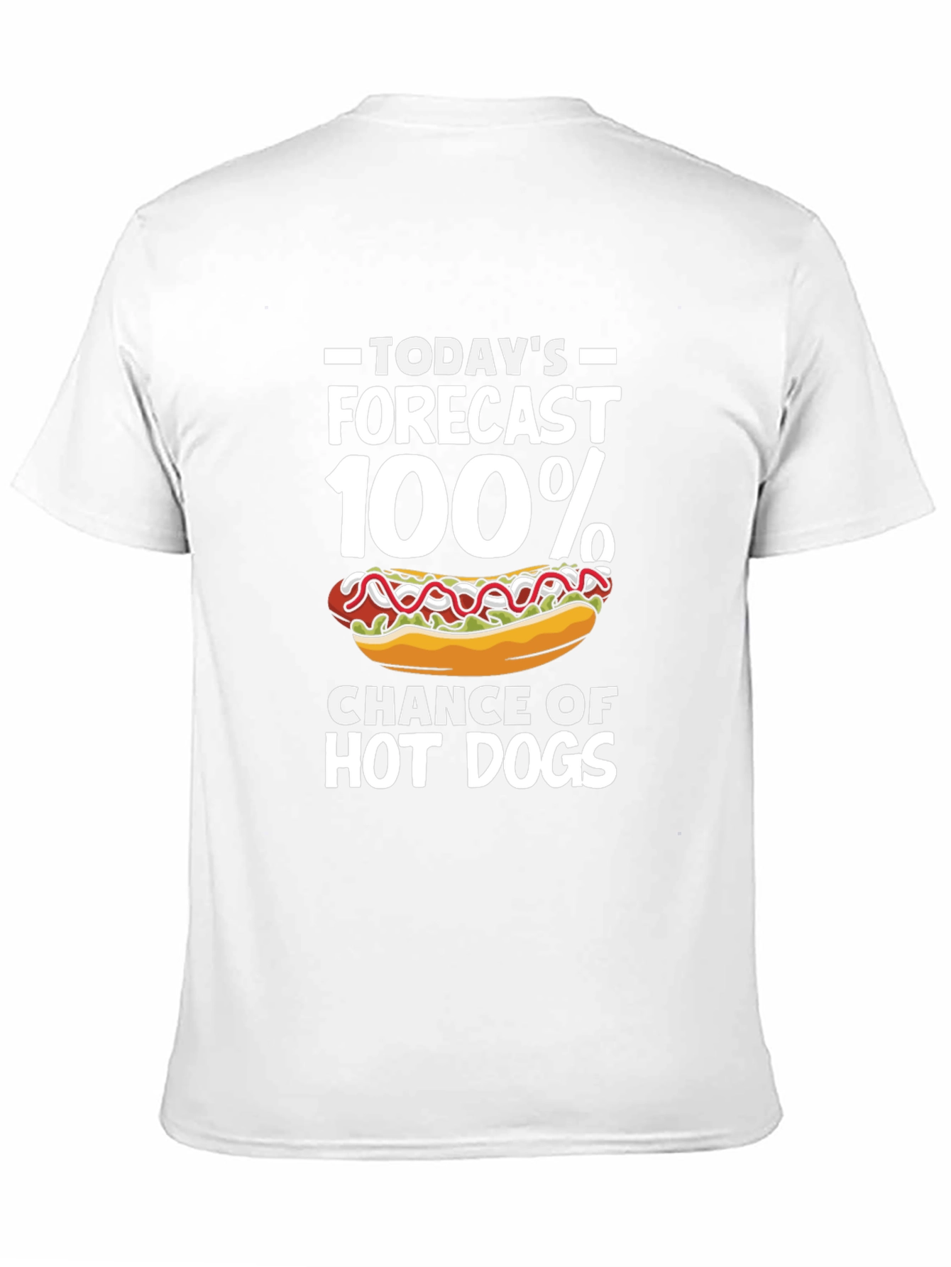 Funny Hot Dog Forecast Graphic T-Shirt