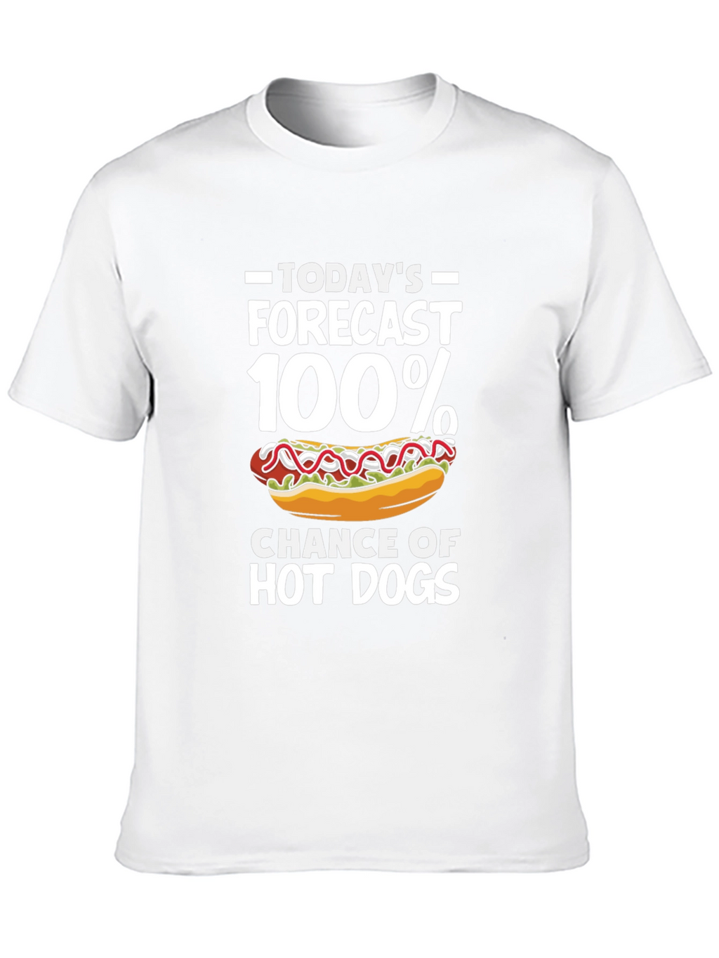 Funny Hot Dog Forecast Graphic T-Shirt