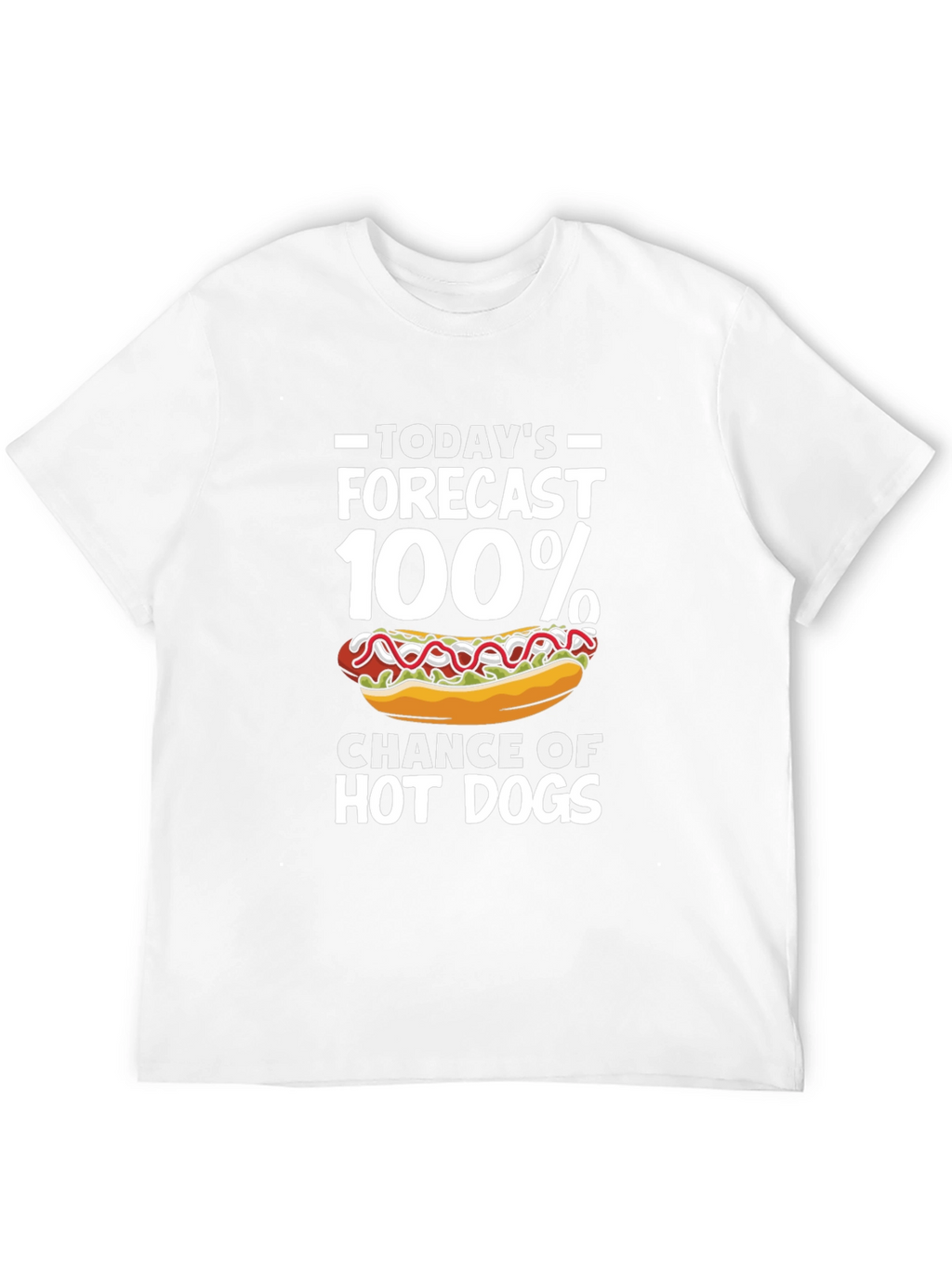 Funny Hot Dog Forecast Graphic T-Shirt