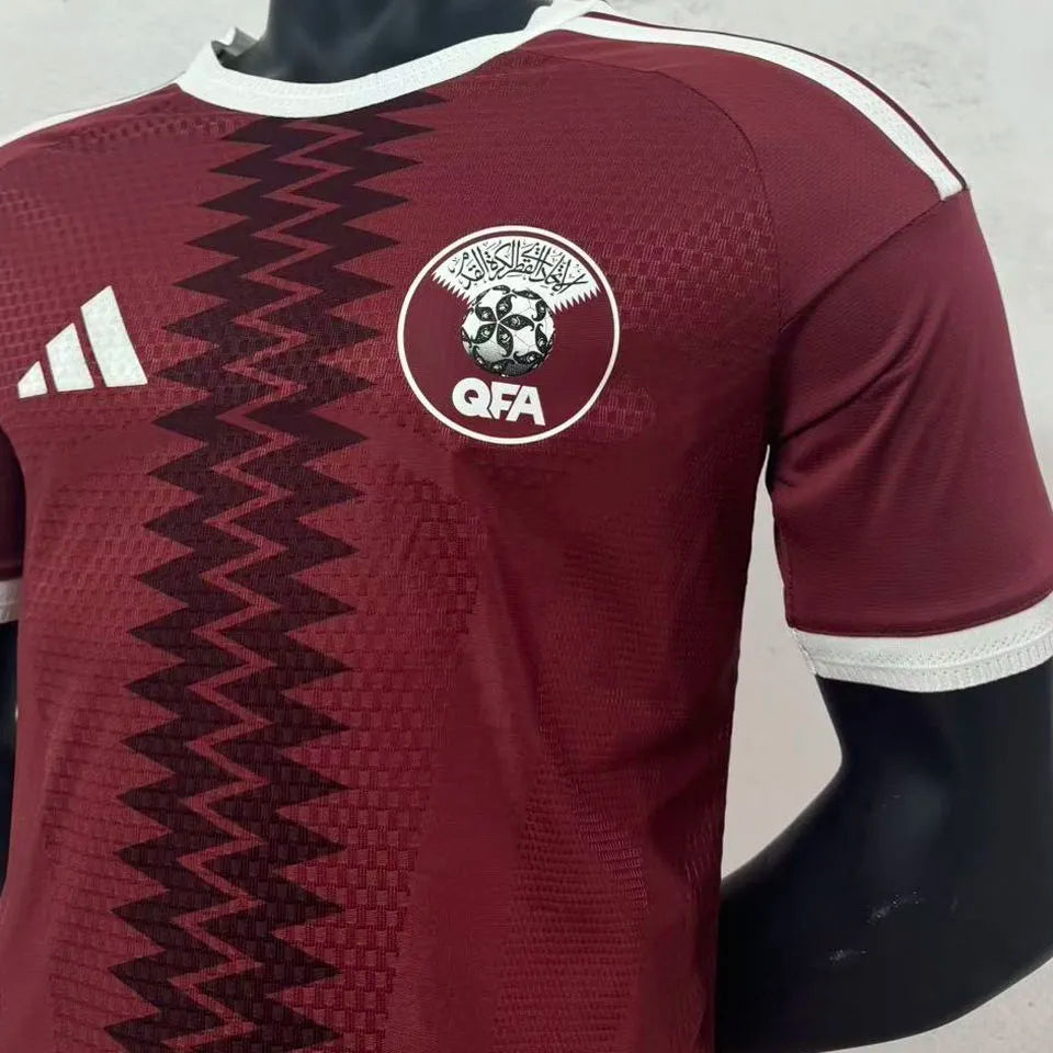 2026/27 Qatar Home Red Player Version Soccer Jersey Detail 3