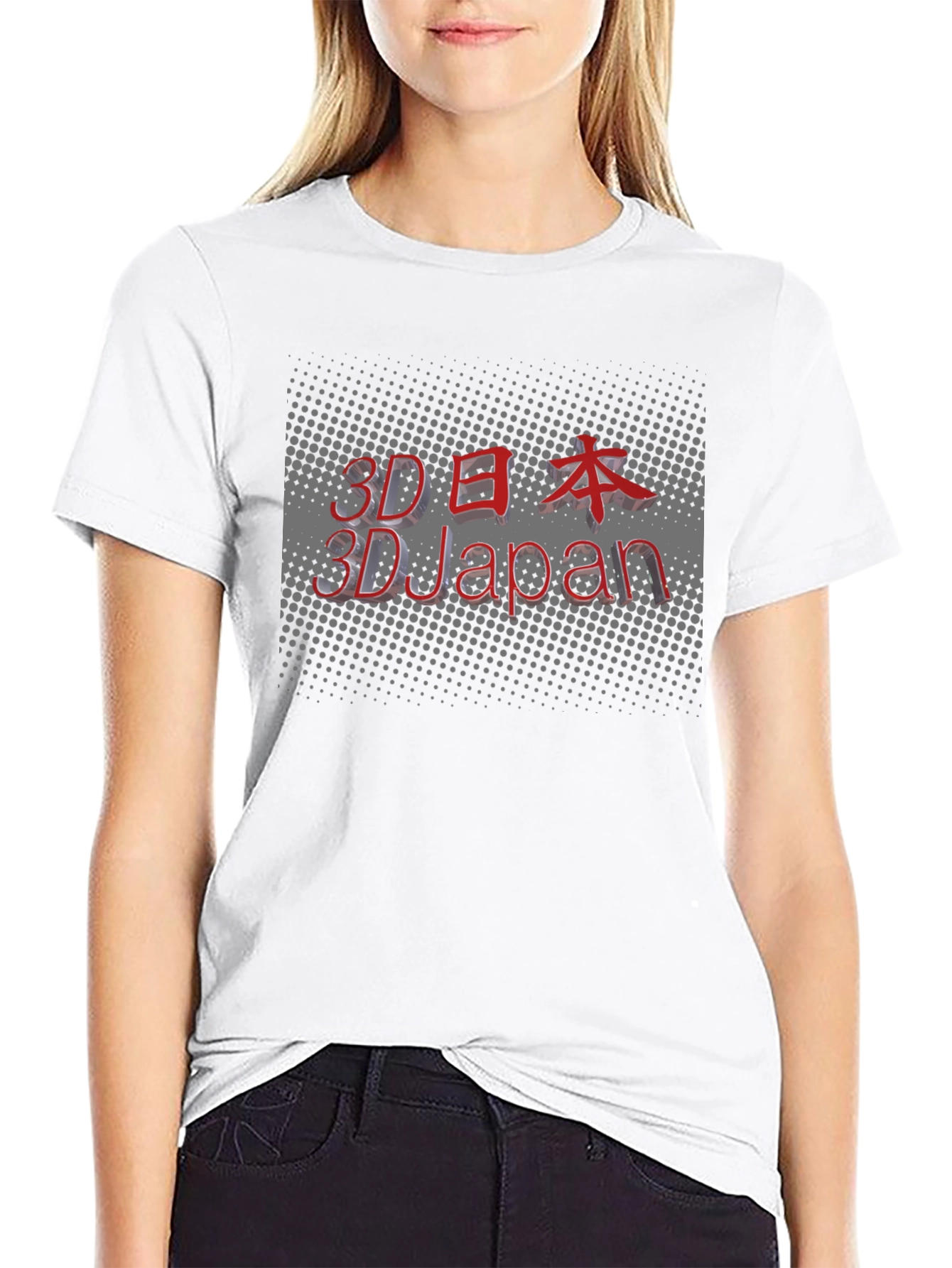 3D Japan Graphic Black T-Shirt