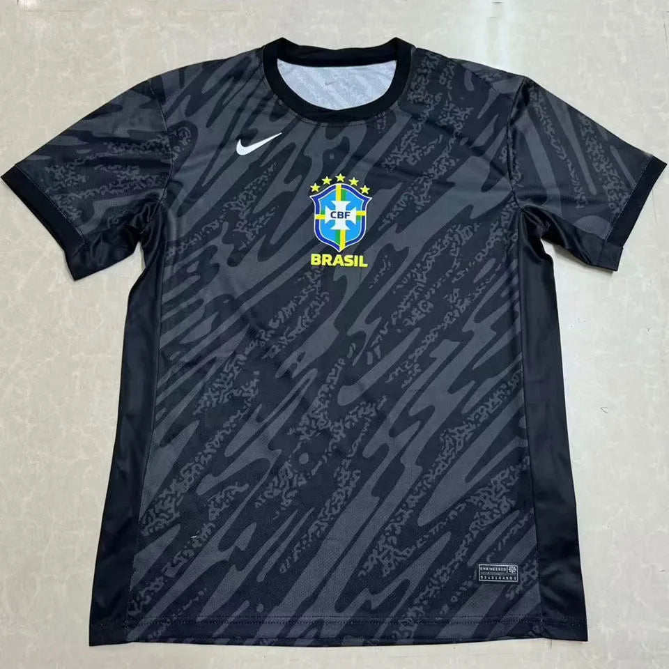 2024/25 Brazil Black Goalkeeper Fans Jersey Front
