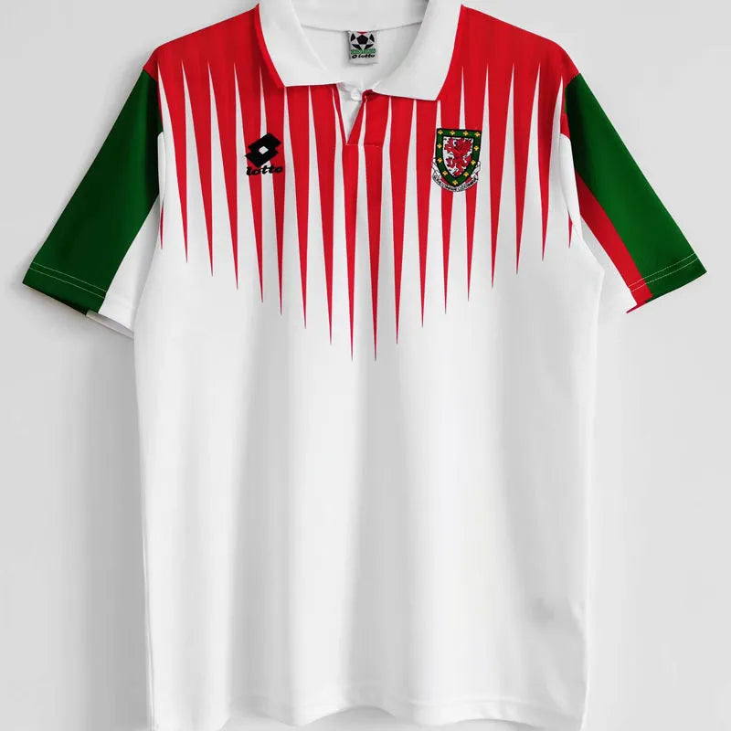 1996/1998 Wales Away White Retro Soccer Jersey Front