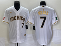 Men's 2023 World Baseball Classic #7 Julio Urias Mexico White Alternate Game Jerseys