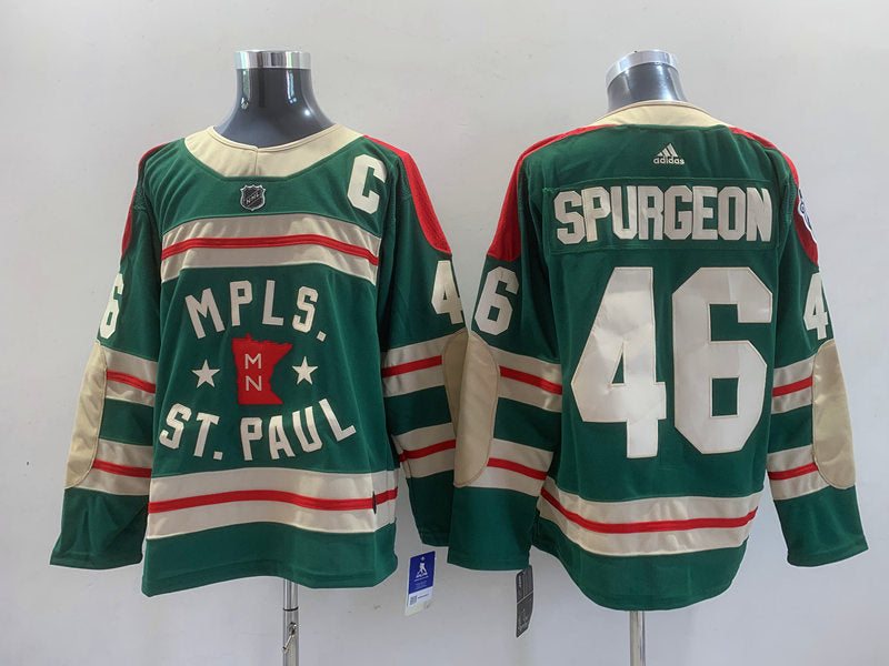 Men's Minnesota Wild Jared Spurgeon #46 Green Breakaway Player Jerseys