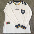 1996 Germany Home White Retro Long Sleeve Soccer Jersey Front