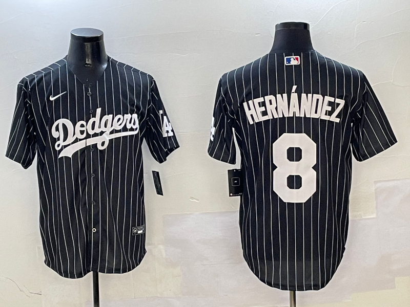 Men's Los Angeles Dodgers Enrique Hernandez #8 Black Alternate Limited Player Jerseys