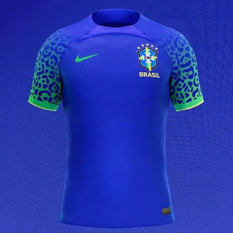 2022/23 Brazil Away 1:1 Quality Blue Fans Soccer Jersey Front
