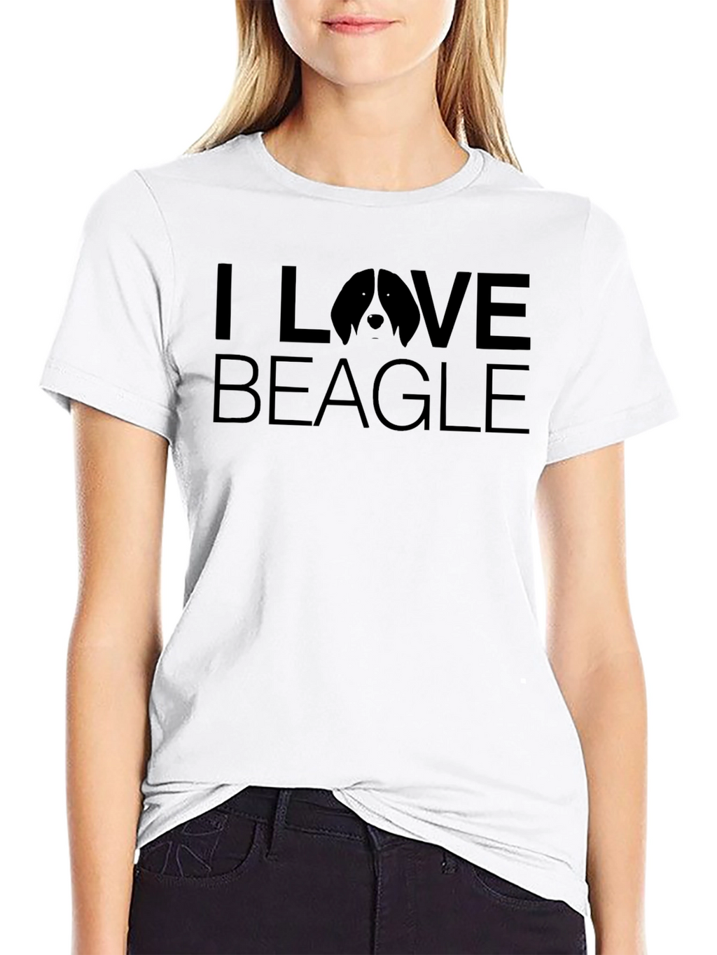 I Love Beagle Black Graphic Tee