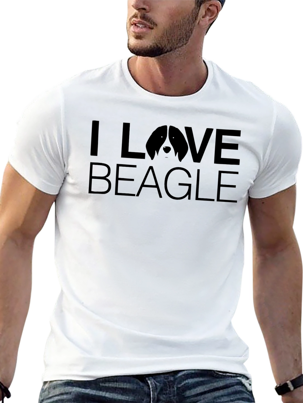 I Love Beagle Black Graphic Tee