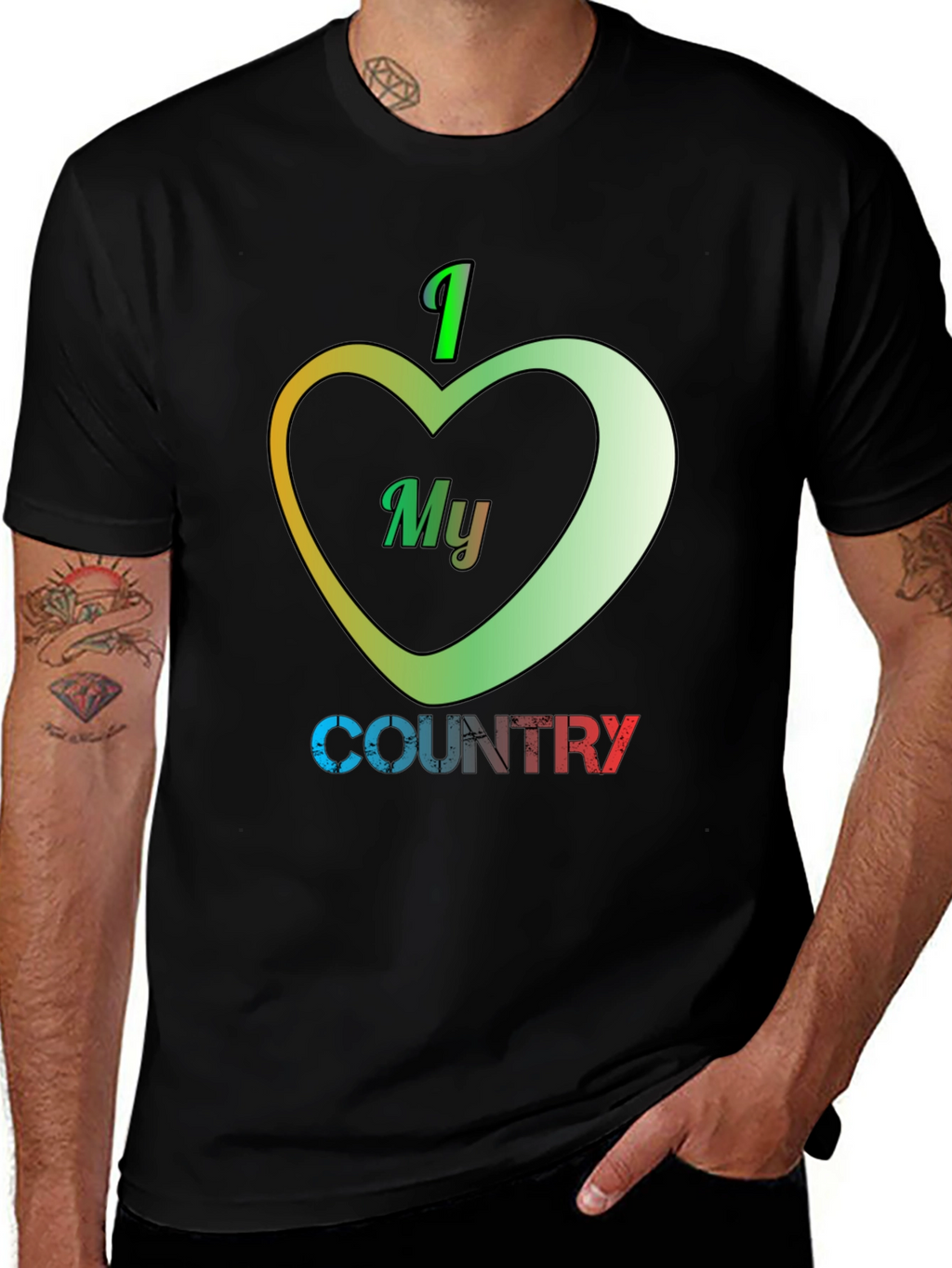 I Love My Country T-Shirt Patriotic Design
