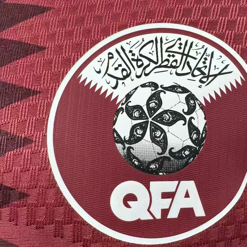 2026/27 Qatar Home Red Player Version Soccer Jersey Detail 1