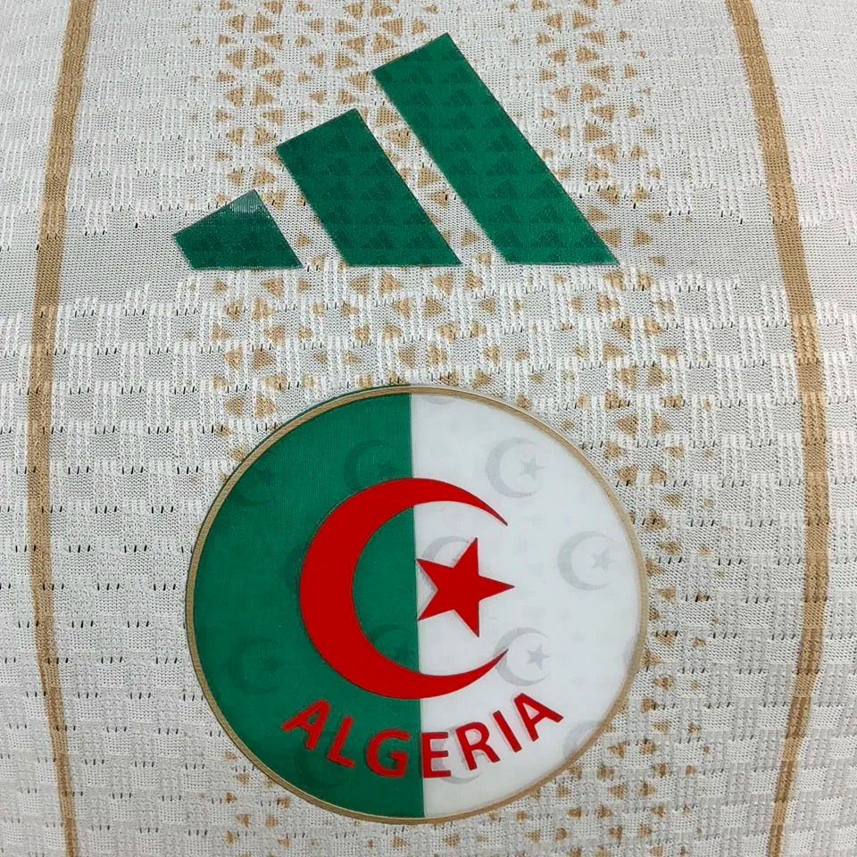 2026/27 Algeria Home White Player Version Long Sleeve Soccer Jersey Detail 3