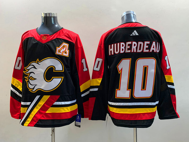Men's Calgary Flames Jonathan Huberdeau #10 Black Breakaway Player Jerseys