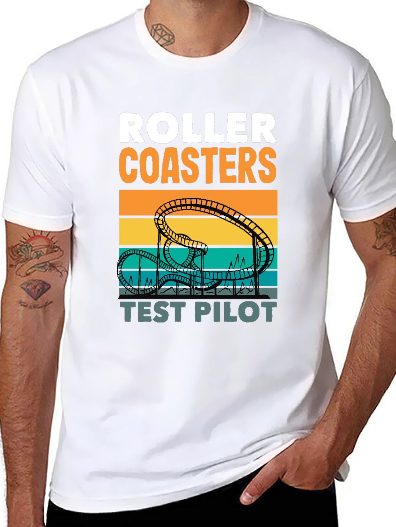 Roller Coasters Test Pilot Graphic T-Shirt