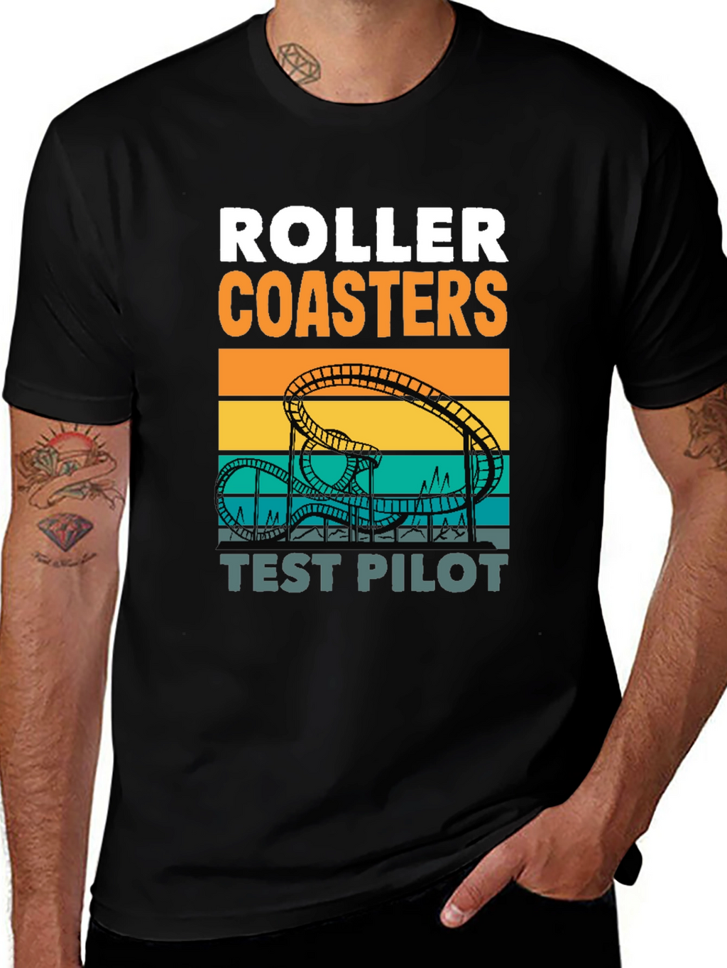 Roller Coasters Test Pilot Graphic T-Shirt