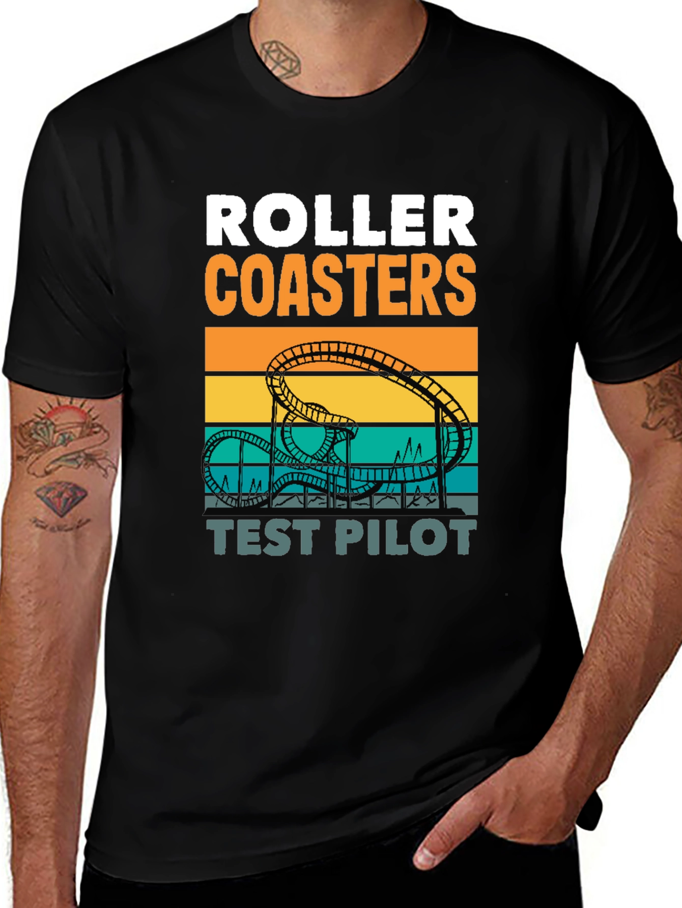 Roller Coasters Test Pilot Graphic T-Shirt