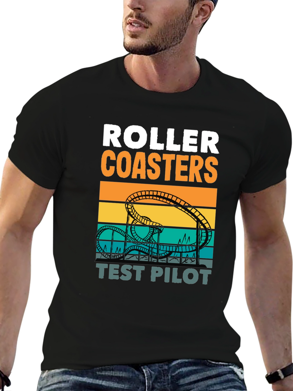 Roller Coasters Test Pilot Graphic T-Shirt