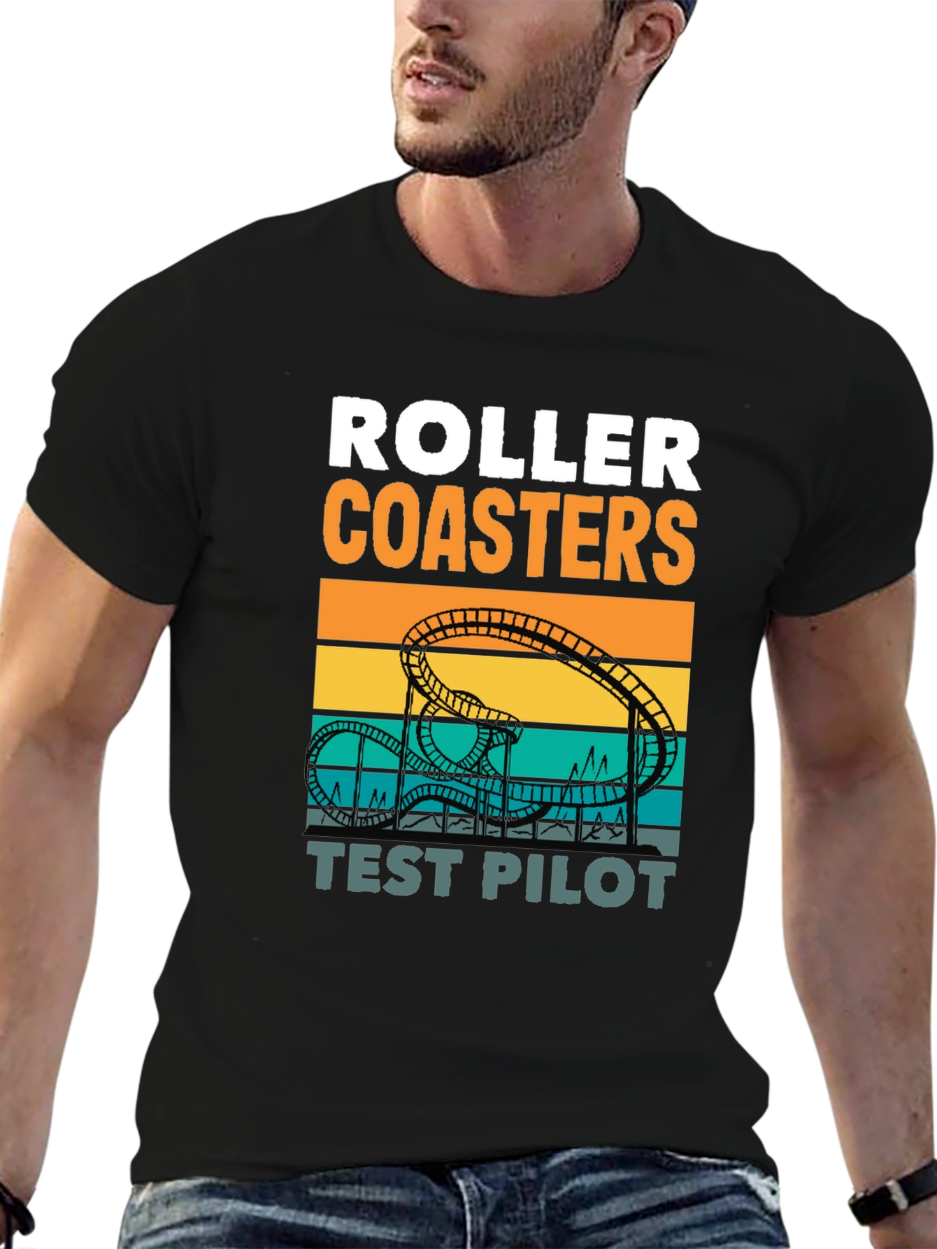 Roller Coasters Test Pilot Graphic T-Shirt