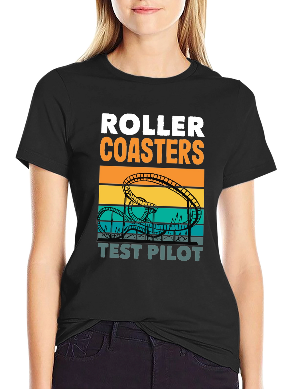 Roller Coasters Test Pilot Graphic T-Shirt