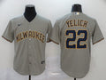 Men's Milwaukee Brewers Christian Yelich #22 Gray Player Jerseys