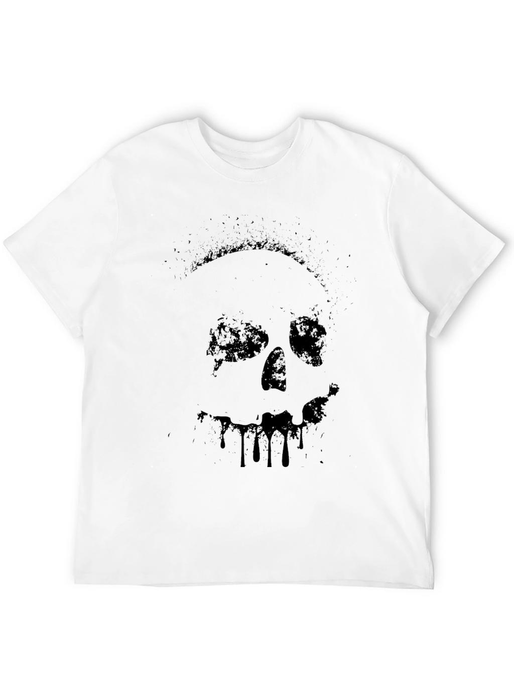 Mens Black Skull Graphic Print T-Shirt