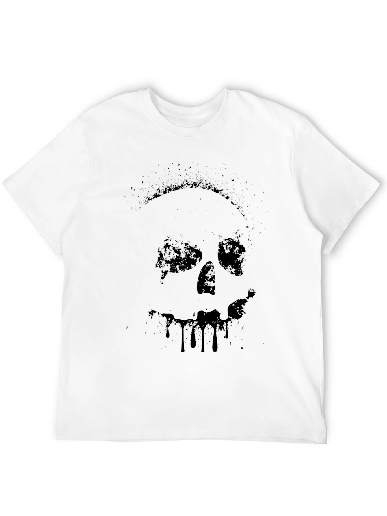Mens Black Skull Graphic Print T-Shirt