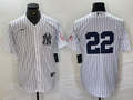 Men's New York Yankees Juan Soto #22 White Limited Name Jerseys