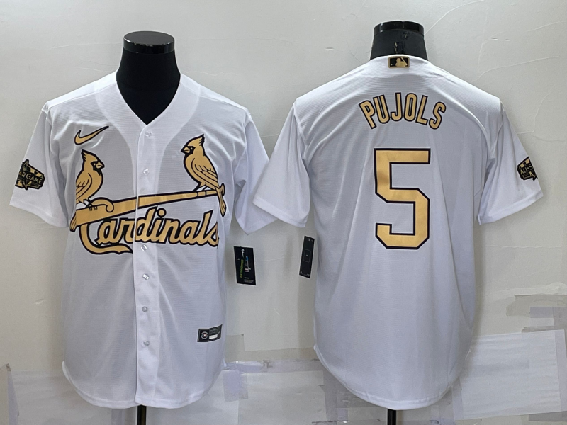Men's St. Louis Cardinals Albert Pujols #5 White Replica Player Jerseys